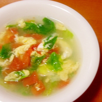 レタスとトマトの中華スープ